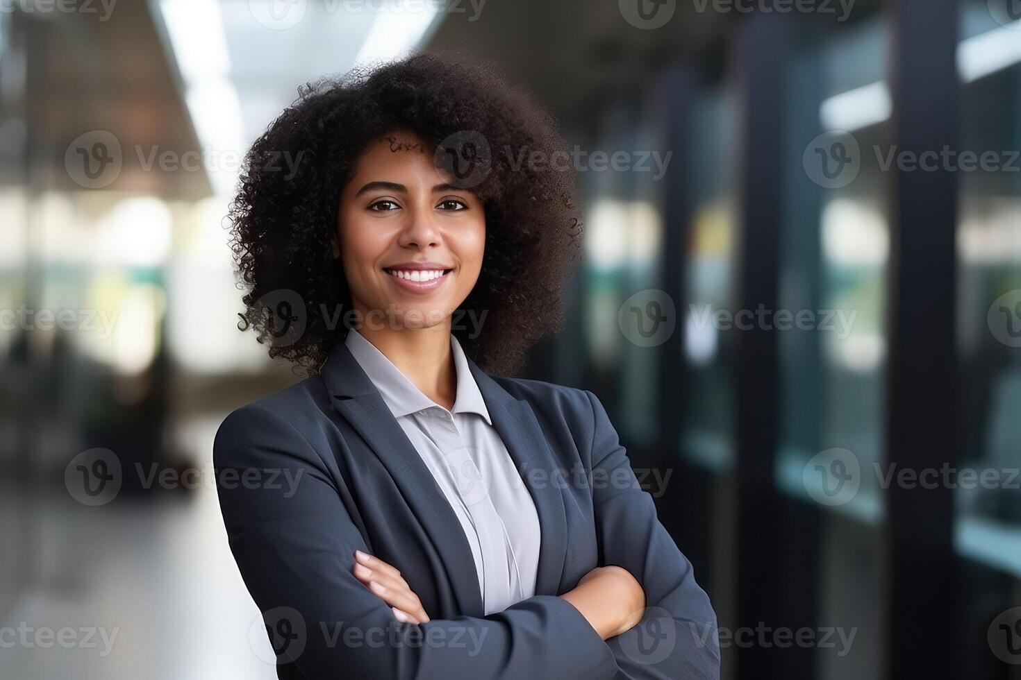 AI Generated A businessman girl in a suit photo