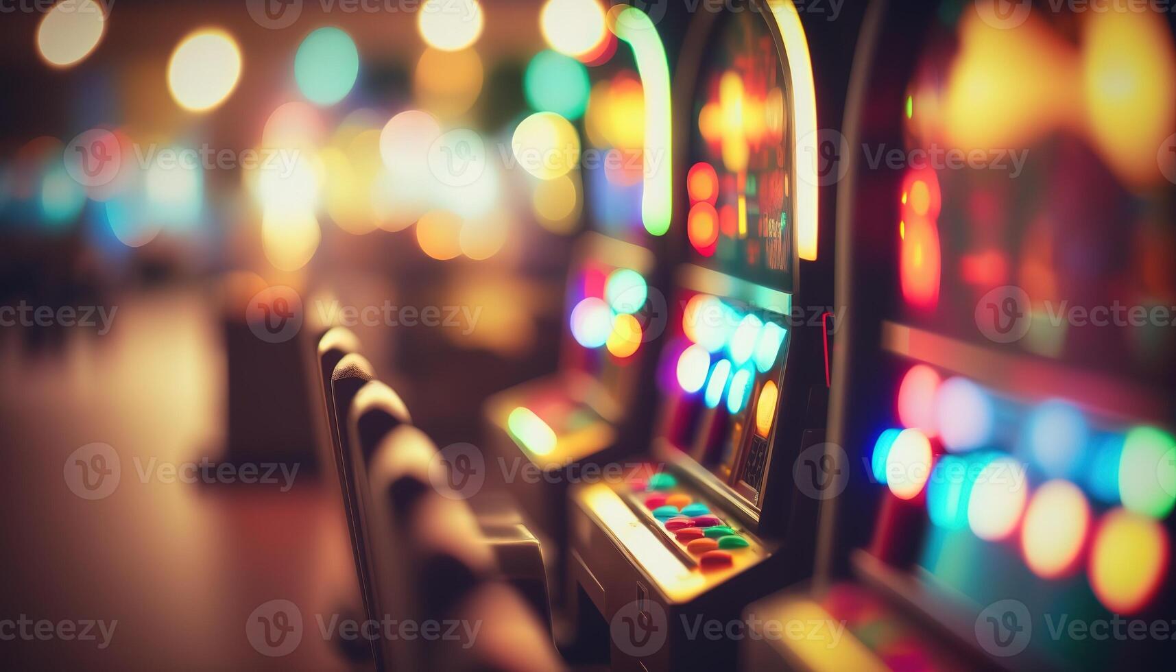 AI Generated Slot machines.Web banner for game design, flyer, poster, banner, online casino advertising. AI photo