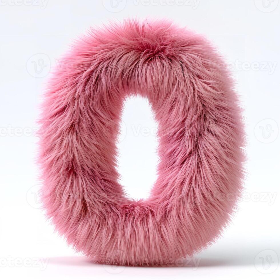 AI generated A vibrant pink, fluffy, oval-shaped object showcased against a pristine white backdrop photo