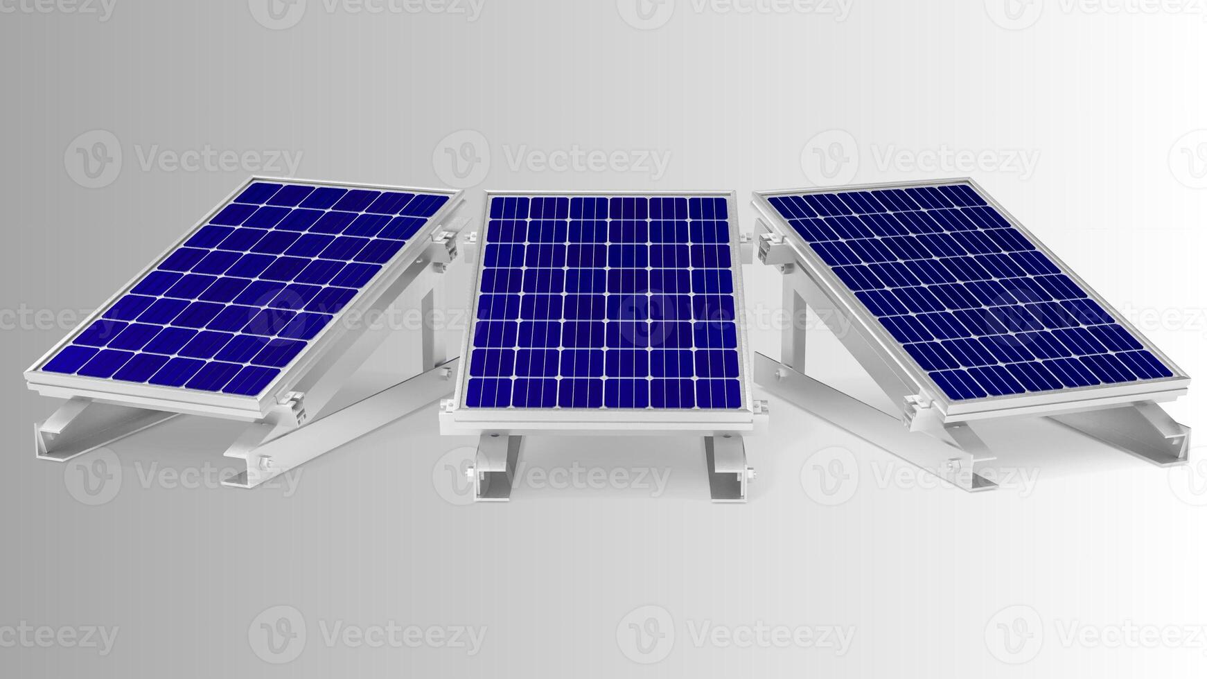 Solar Panel Isolated on White Background with Clipping Path. Solar panels pattern for sustainable energy. Renewable solar energy. Alternative energy photo