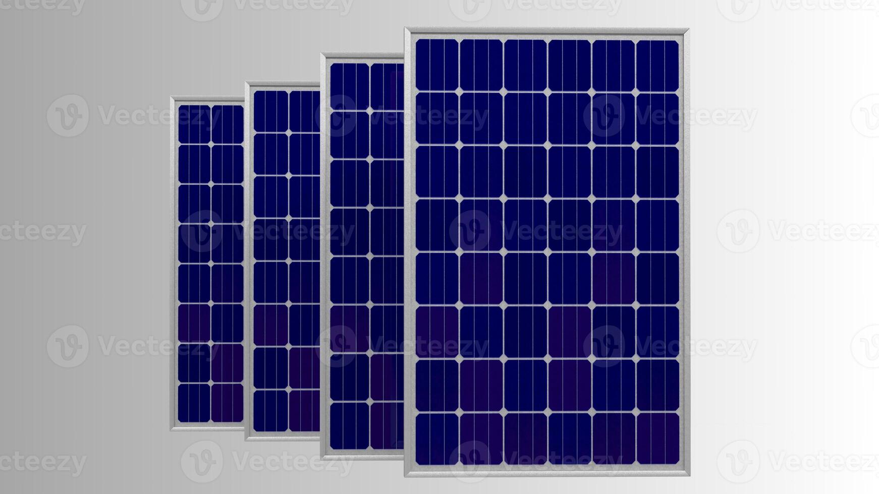 Solar Panel Isolated on White Background with Clipping Path. Solar panels pattern for sustainable energy. Renewable solar energy. Alternative energy photo