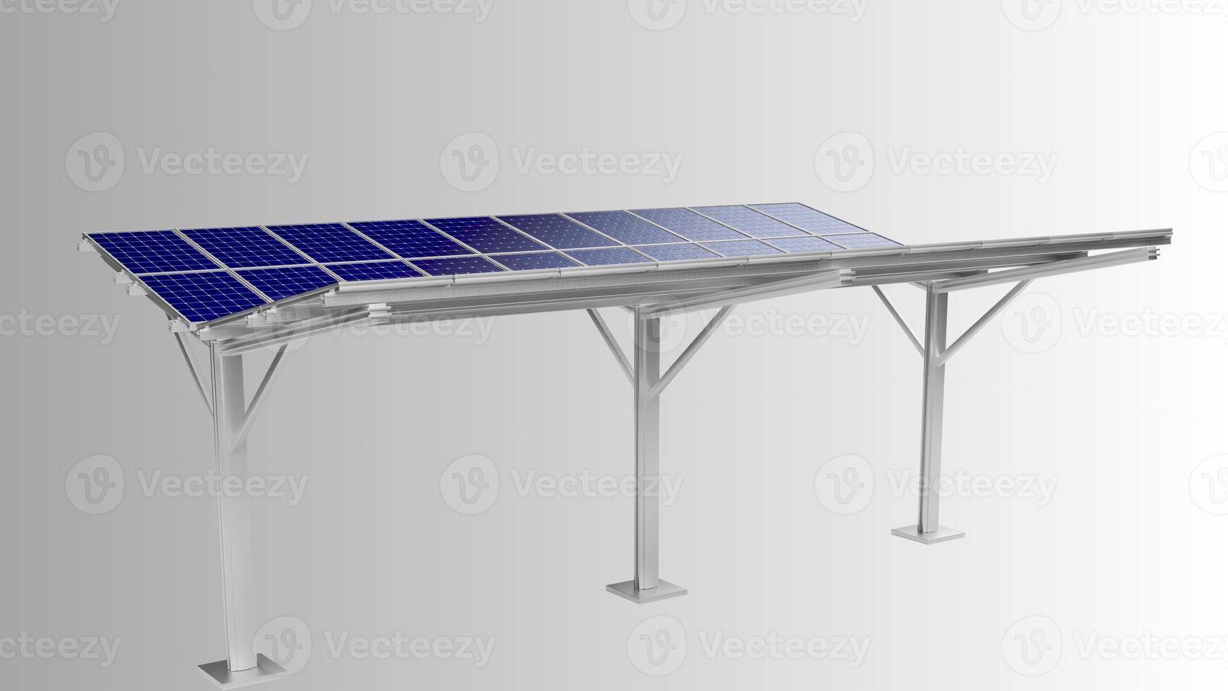 Solar Panel Isolated on White Background with Clipping Path. Solar panels pattern for sustainable energy. Renewable solar energy. Alternative energy photo