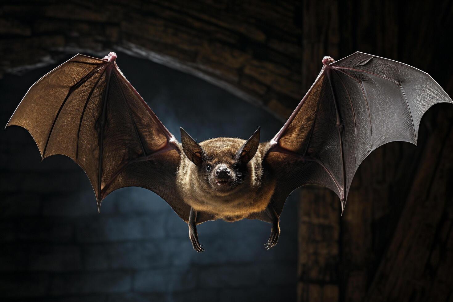 AI generated Bat on fly photo