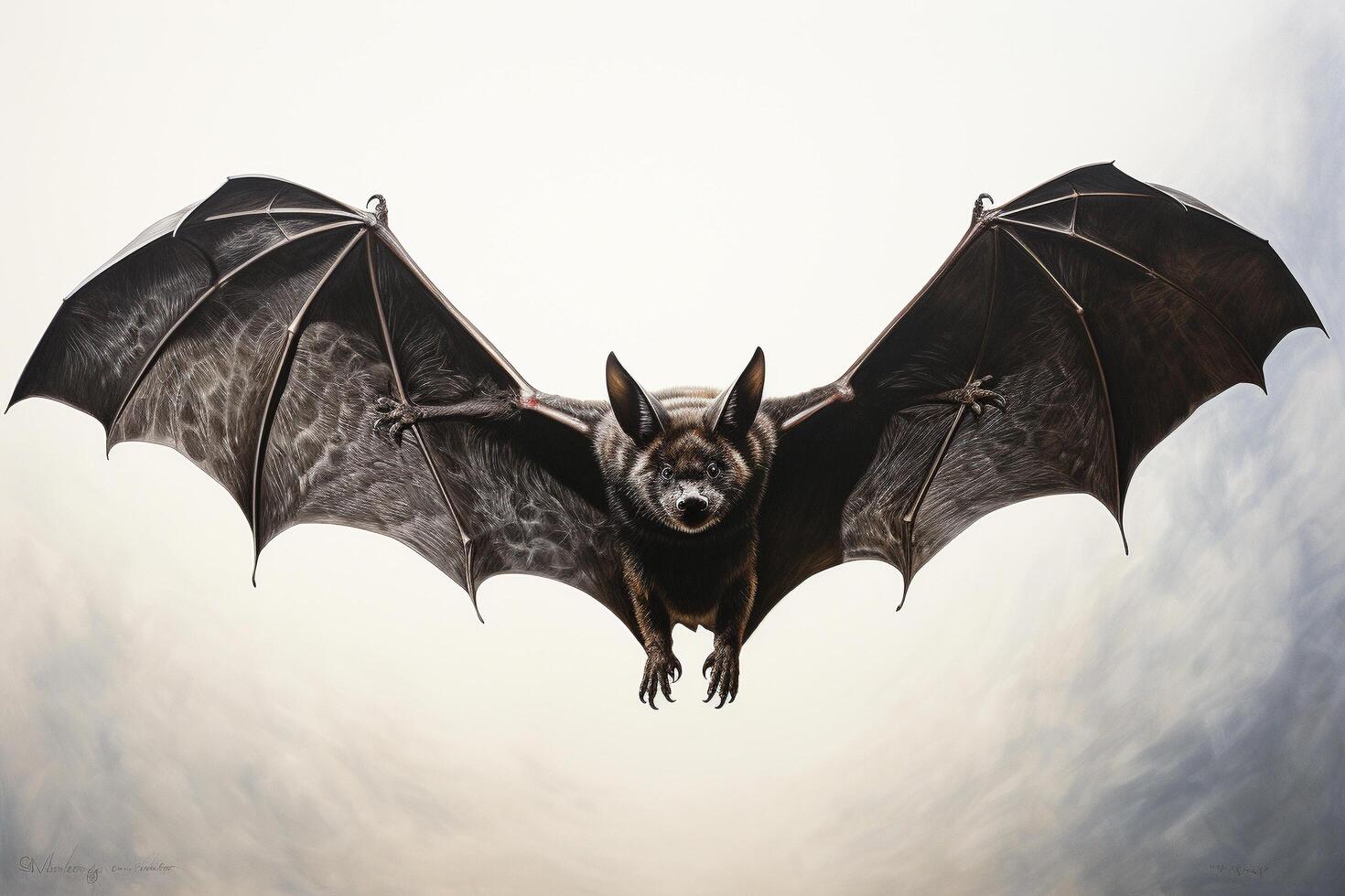 AI generated Bat on fly photo