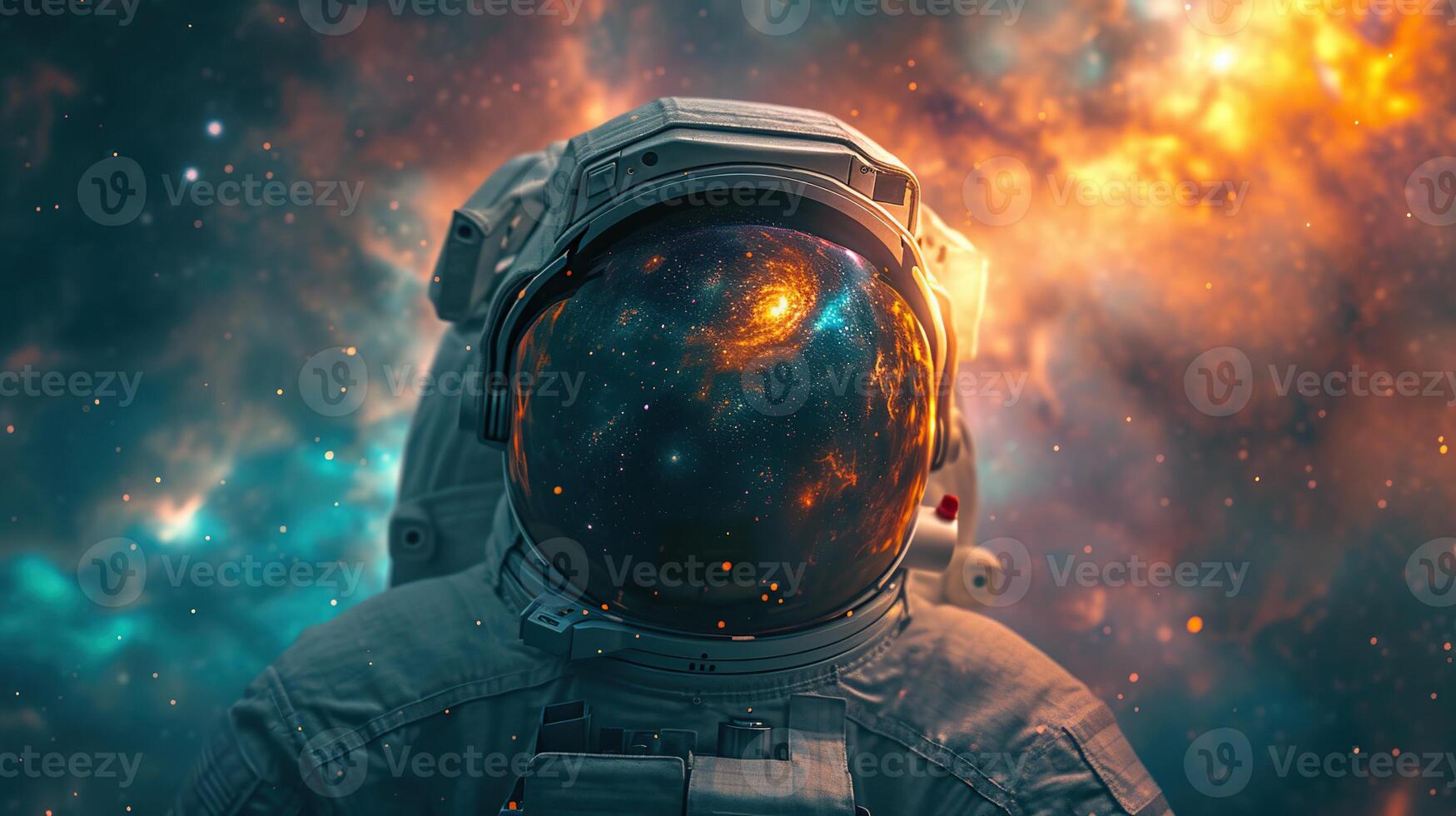 AI generated Astronaut and black hole. Futuristic space concept. Created with Generative AI photo