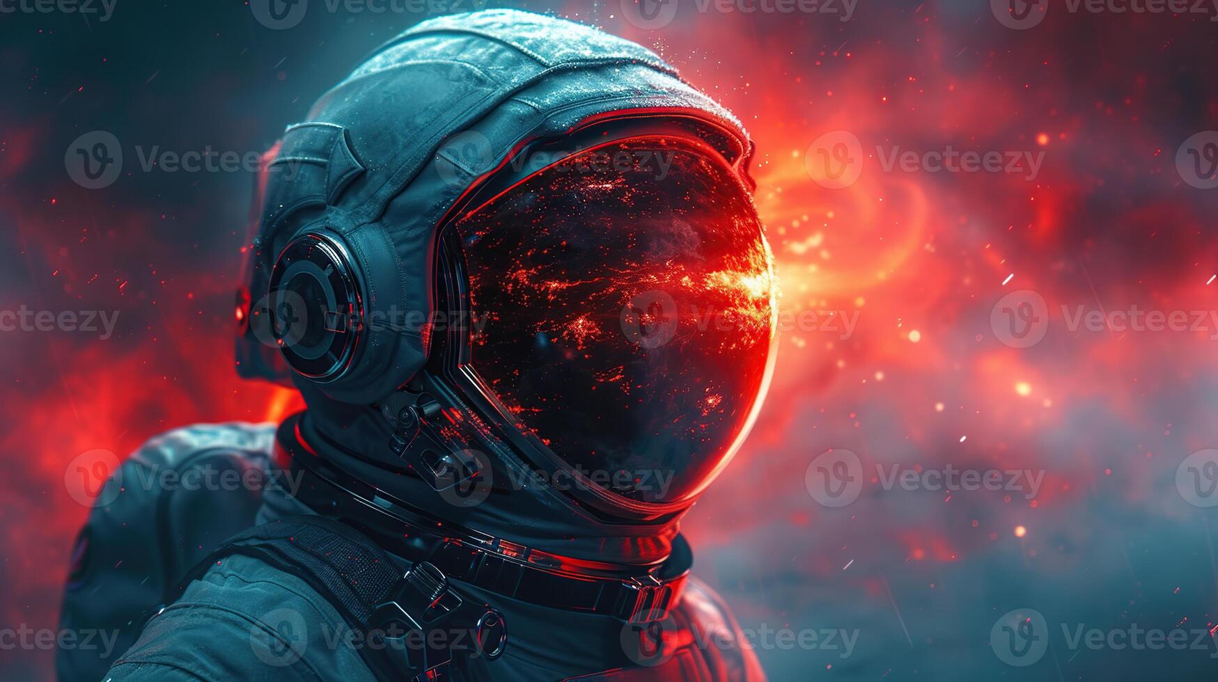 AI generated Astronaut and black hole. Futuristic space concept. Created with Generative AI photo