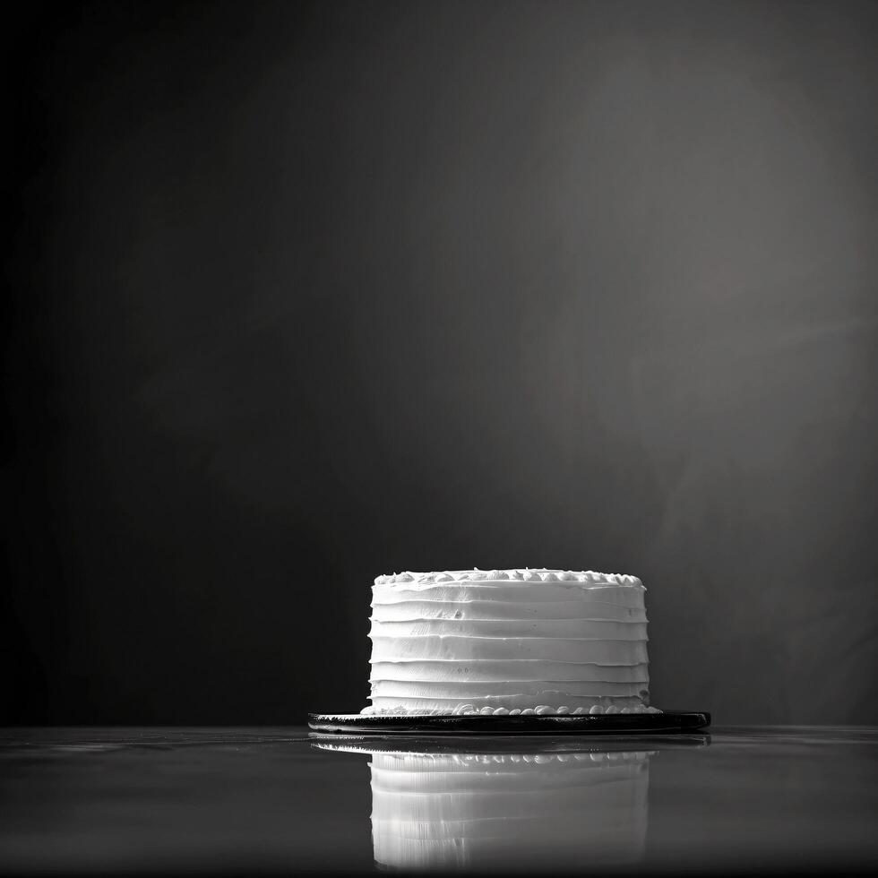 AI generated Vanilla Elegance Unleashed. A Birthday Cake of Exquisite Delight. photo