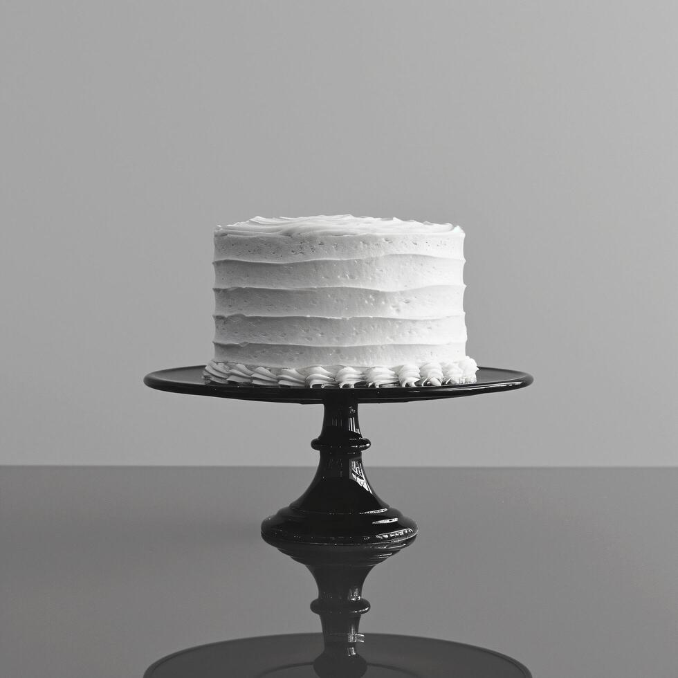 AI generated Vanilla Elegance Unleashed. A Birthday Cake of Exquisite Delight. photo