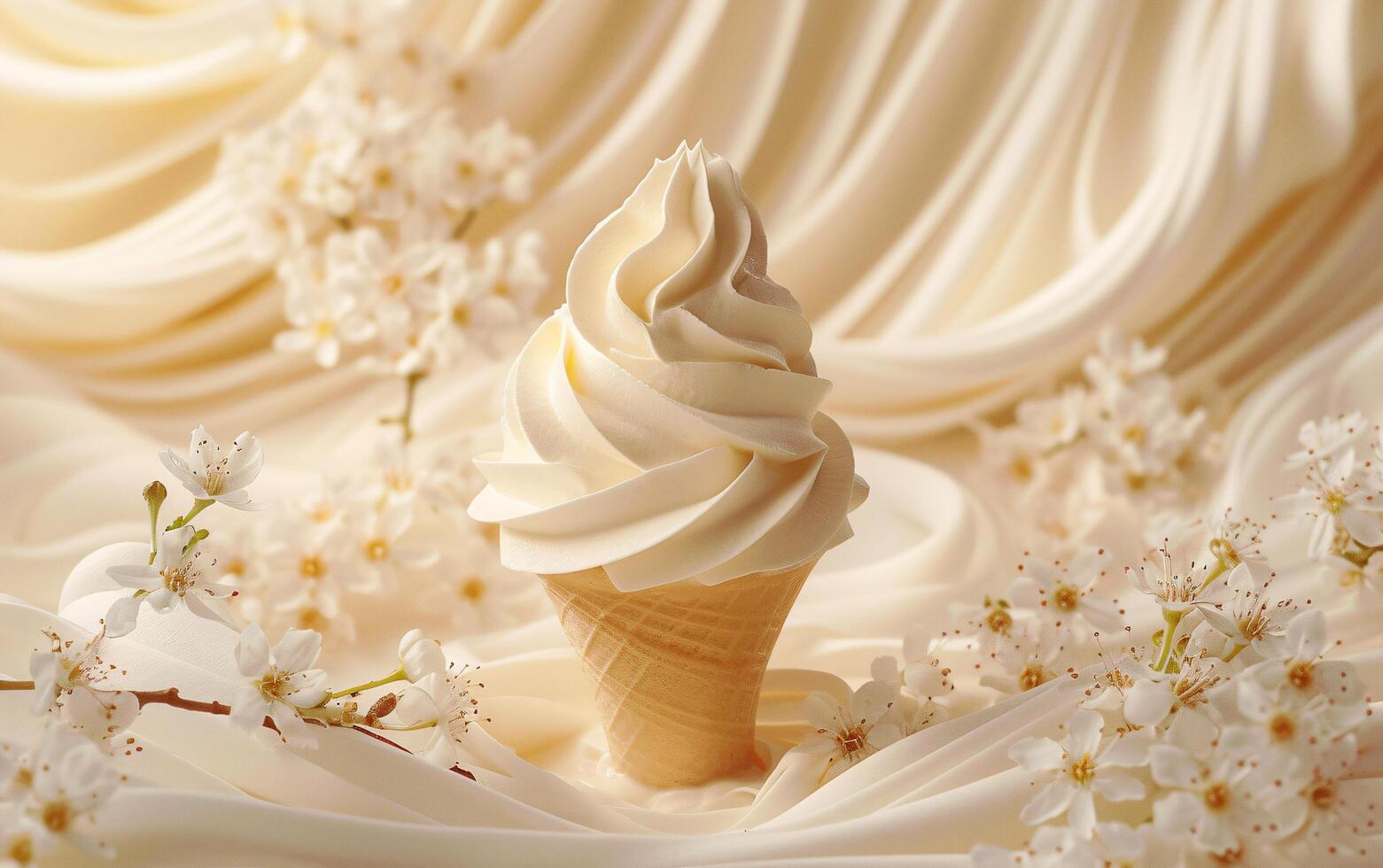 AI generated Vanilla Elegance Unleashed. A Birthday Cake of Exquisite Delight. photo