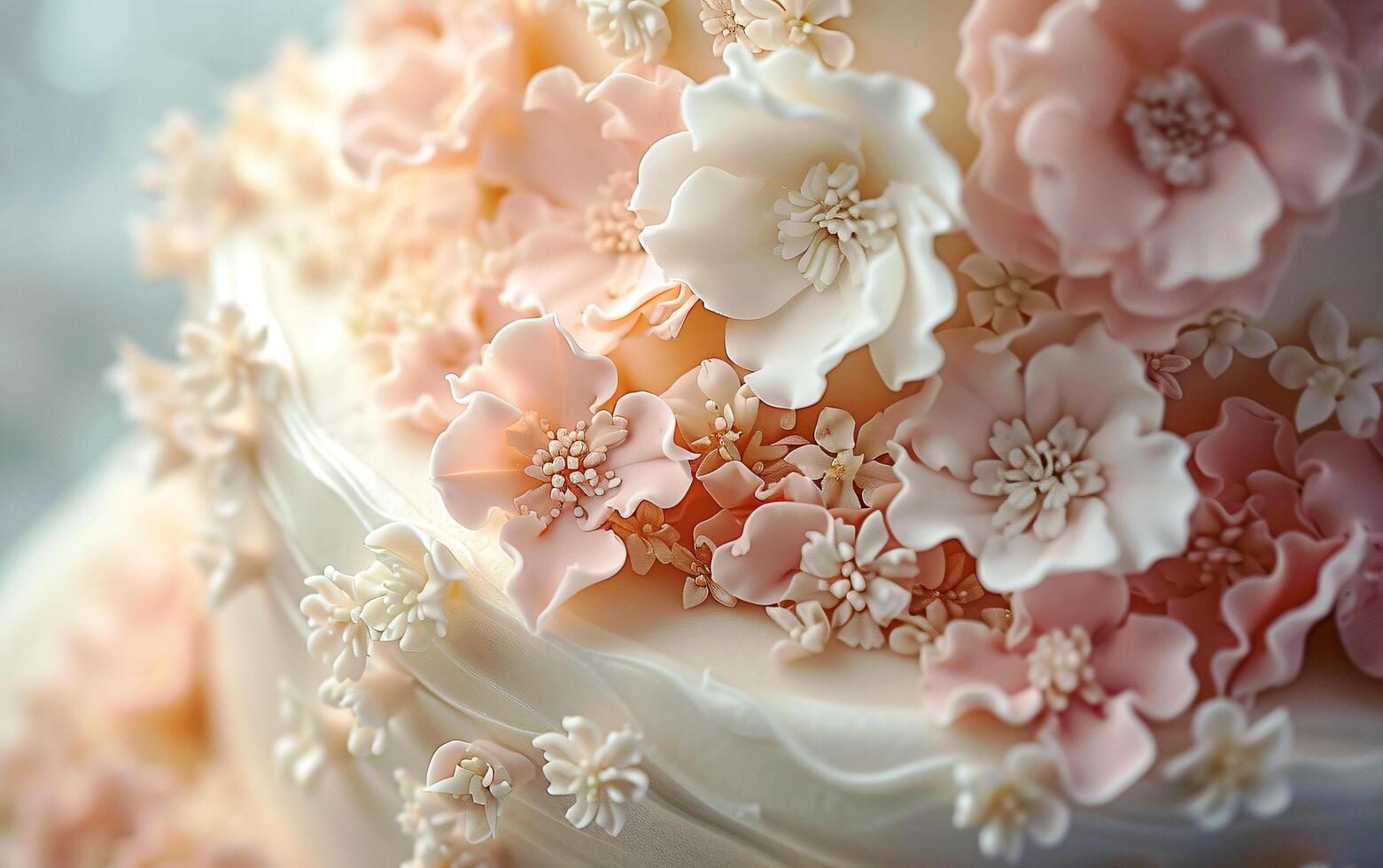 AI generated Vanilla Elegance Unleashed. A Birthday Cake of Exquisite Delight. photo
