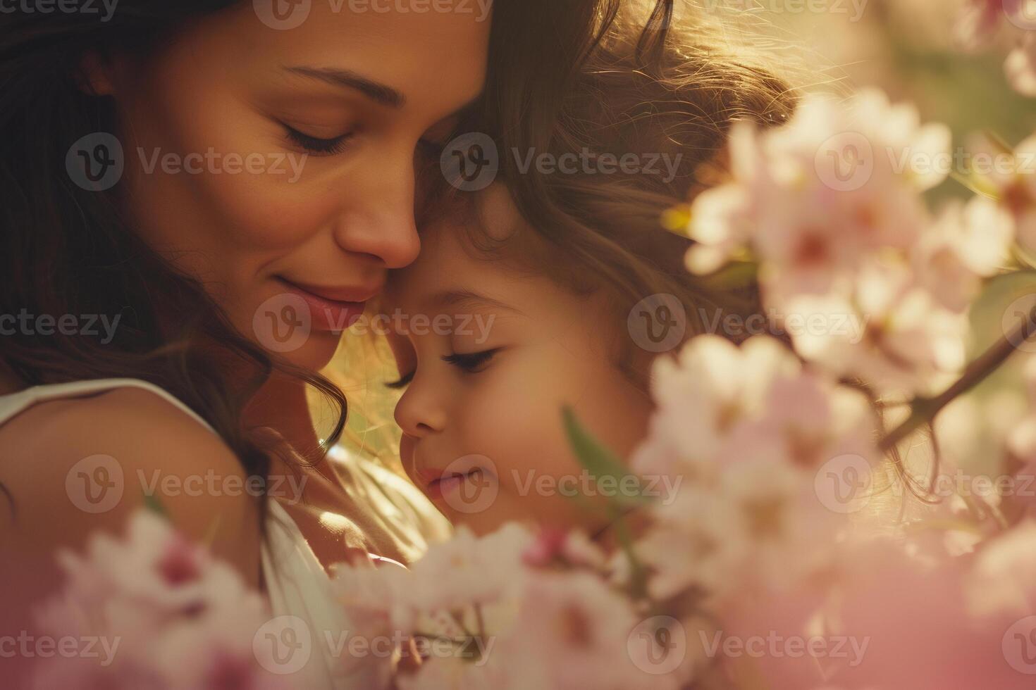 AI generated A touching photograph capturing the love between a mother and child photo