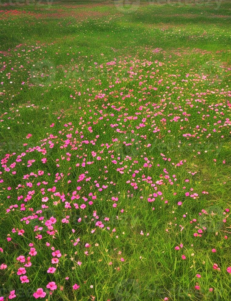 Field of cosmos flower, bright colorful flowers with water droplets Calgary photography, mobile photography photo