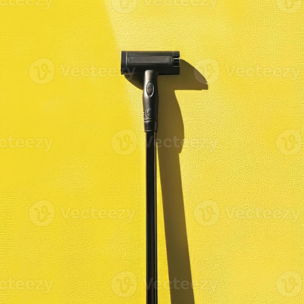 AI generated vacuum cleaner mop on a yellow carpet photo