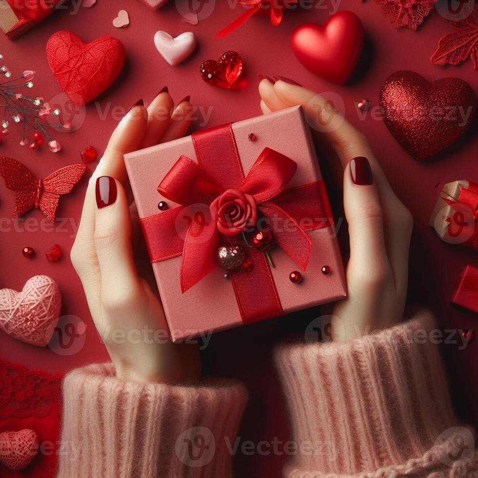 AI generated Valentine's Day Celebration Photoshoot of Couples, Gift photo