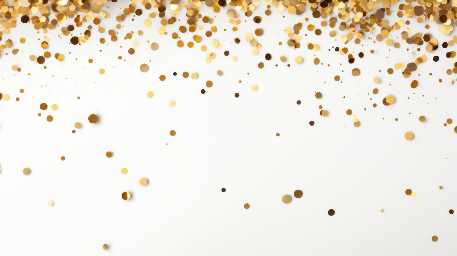 AI generated Beautiful abstract minimalistic background with golden small confetti and lots of space for texts in the center photo