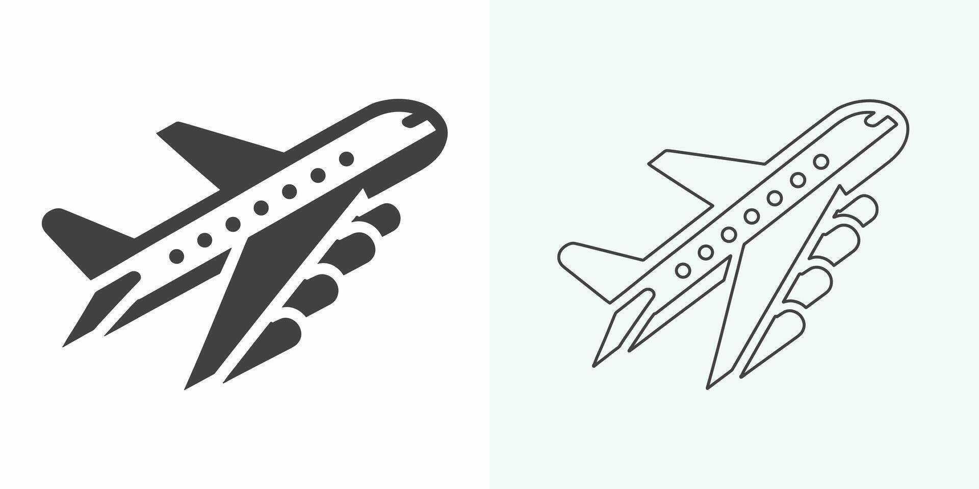 Plane icon vector illustration. Airplane sign and symbol. Flight transport symbol. plane line icon on white background. Airplane icon logo vector design