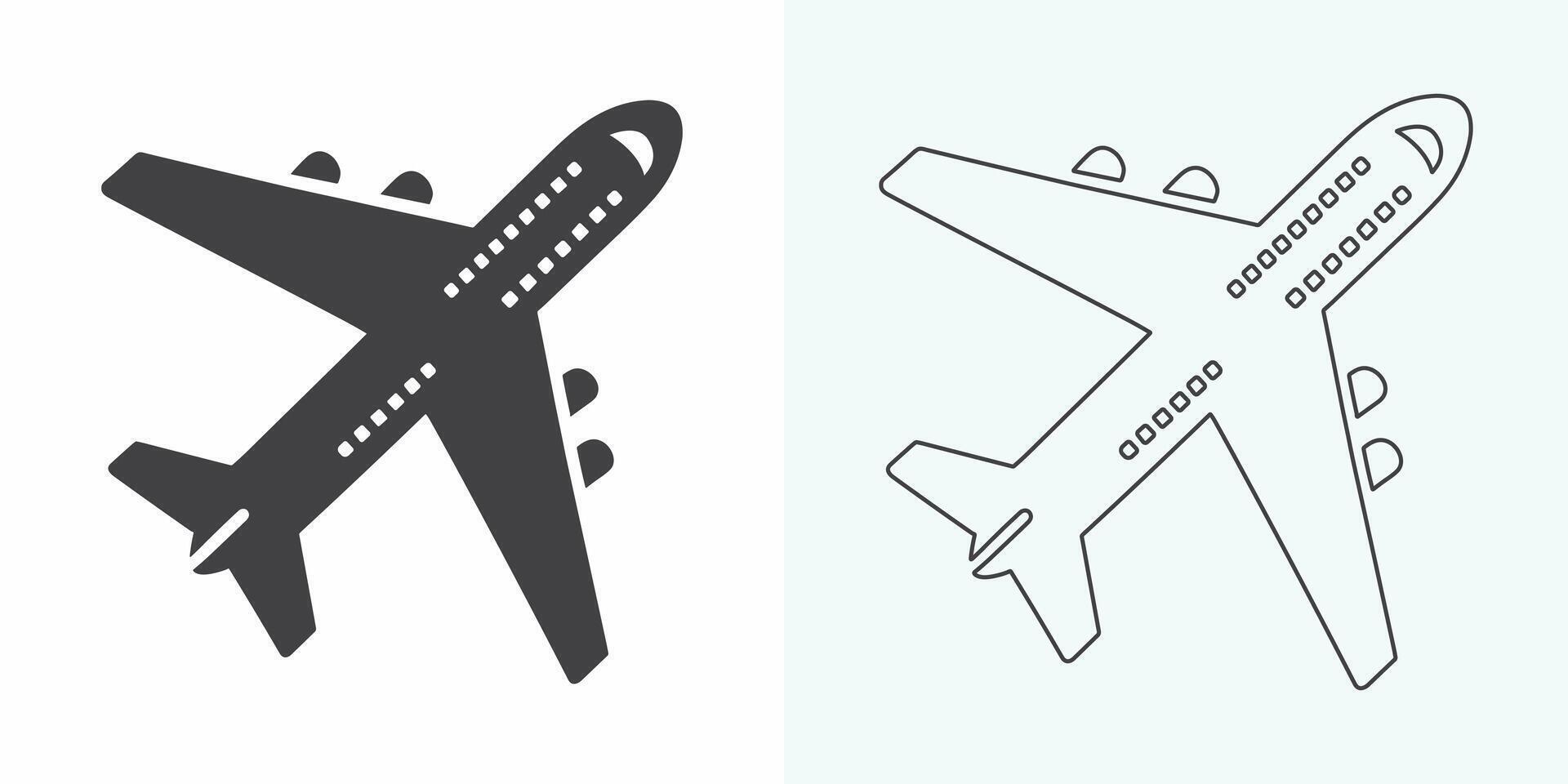 Plane icon vector illustration. Airplane sign and symbol. Flight transport symbol. plane line icon on white background. Airplane icon logo vector design