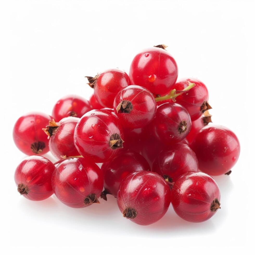 AI generated Beautiful currant berries isolated on white background photo