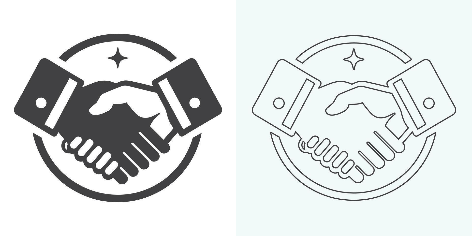 Handshake vector icon. Handshake icon set. business handshake. contact agreement