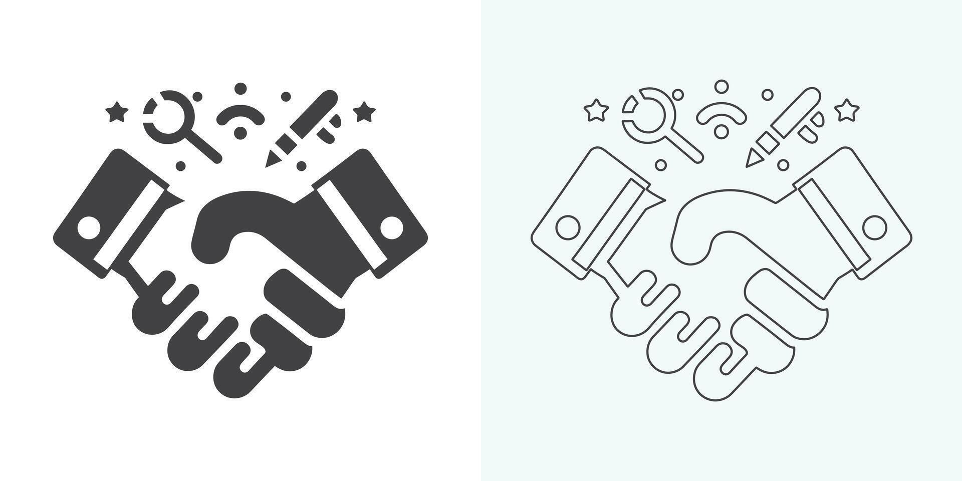 Handshake vector icon. Handshake icon set. business handshake. contact agreement