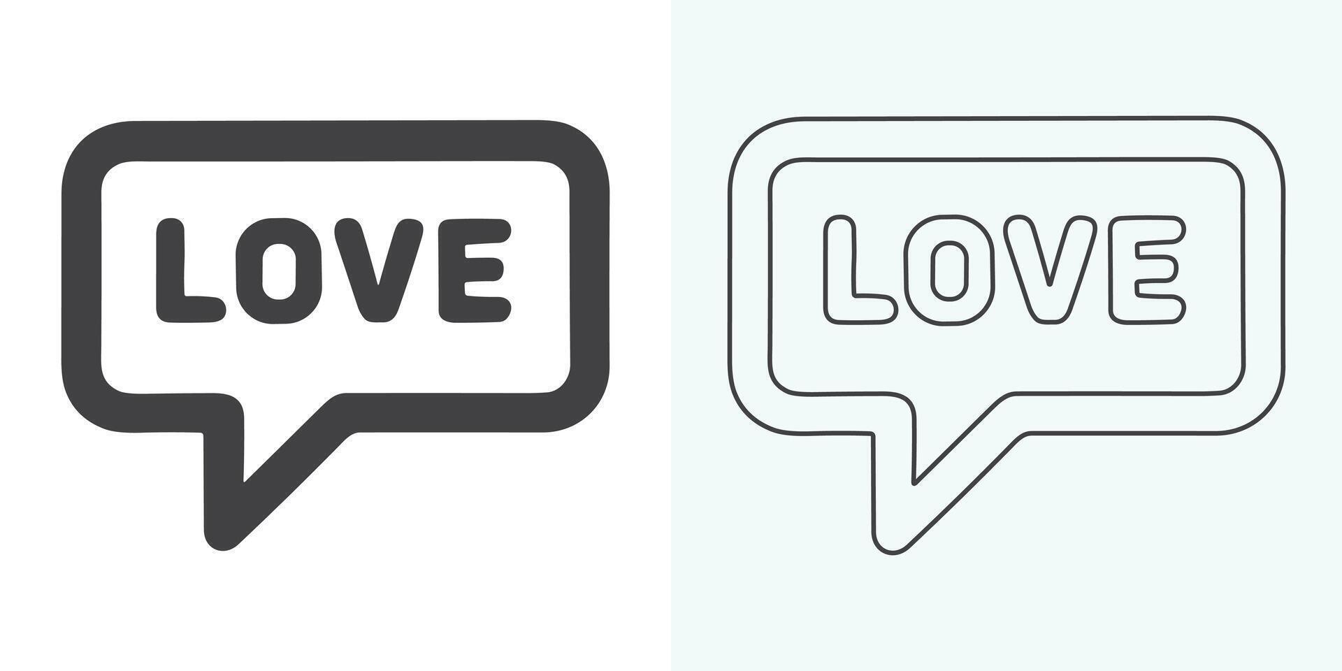 Love Mail icon set. email icon vector. E-mail icon. Envelope illustration vector
