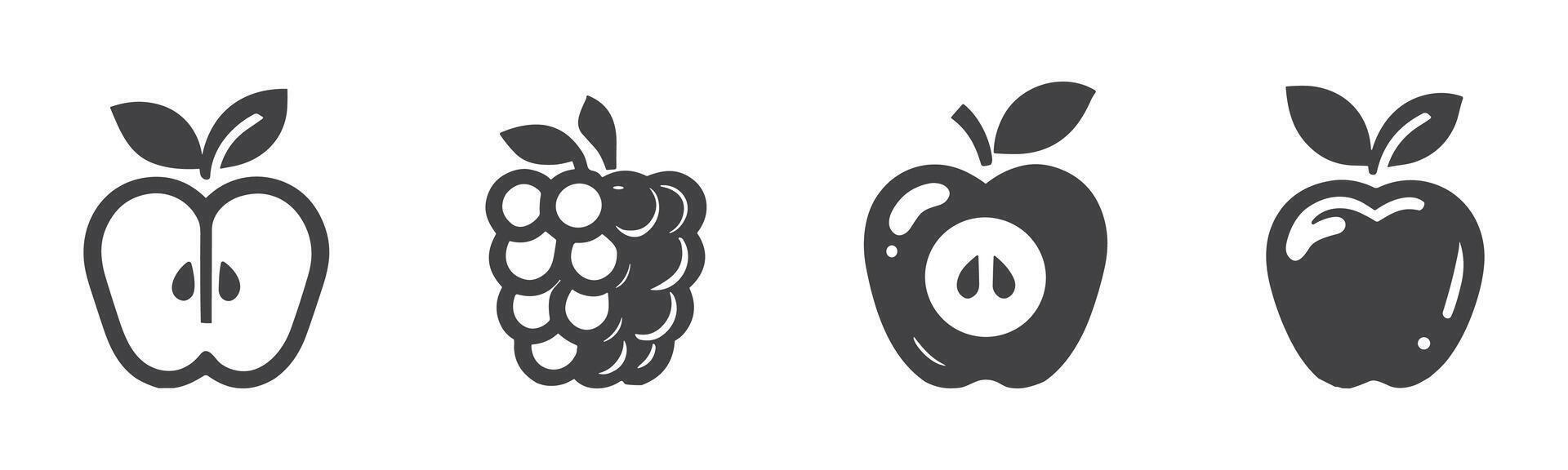 Apple icon set. Apple vector icon. apple symbols for your web design. Icon logo, app, UI. Apple Icon Vector illustration