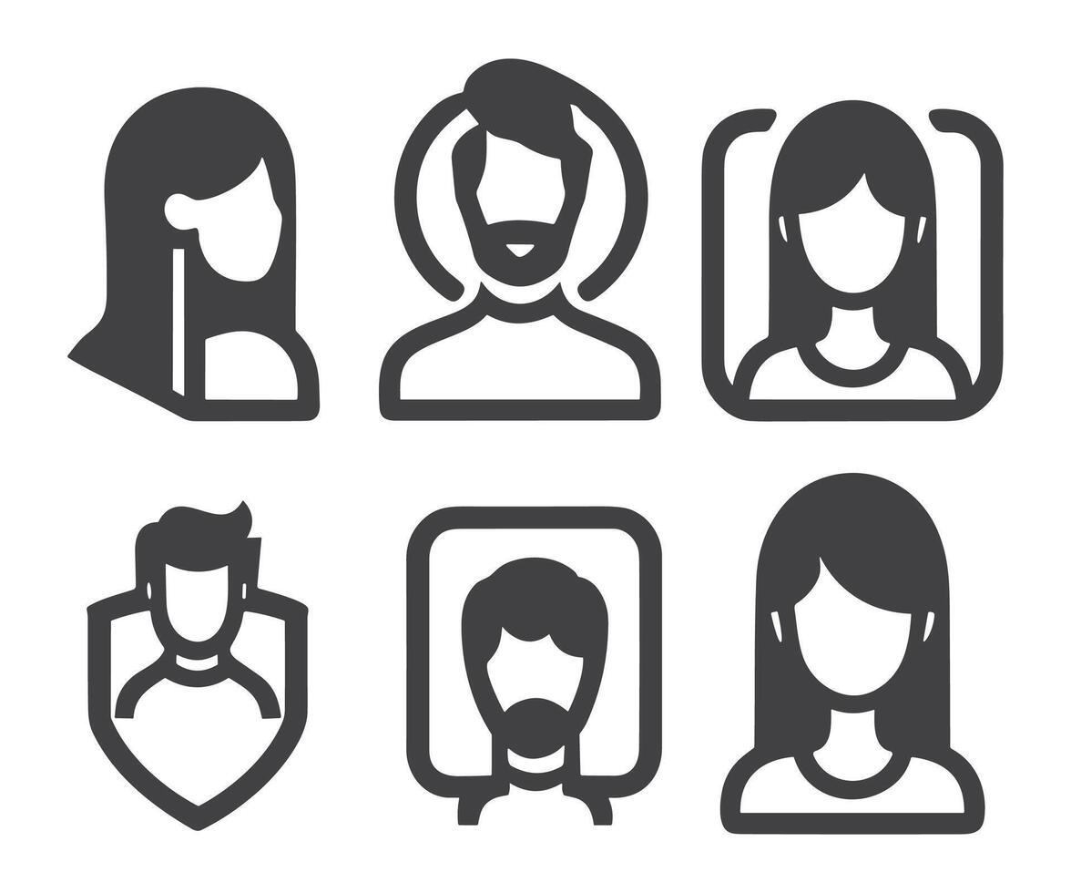 usuario icono vector colocar. perfil y personas silueta recopilación. personas icono colocar. persona icono vector