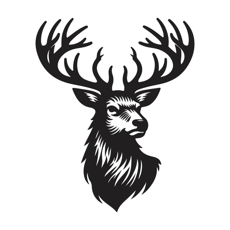 Buck Deer Logo, Simple Vector of Buck Deer, Great for your Hunting Logo, Deer Logo  Isolated on white background