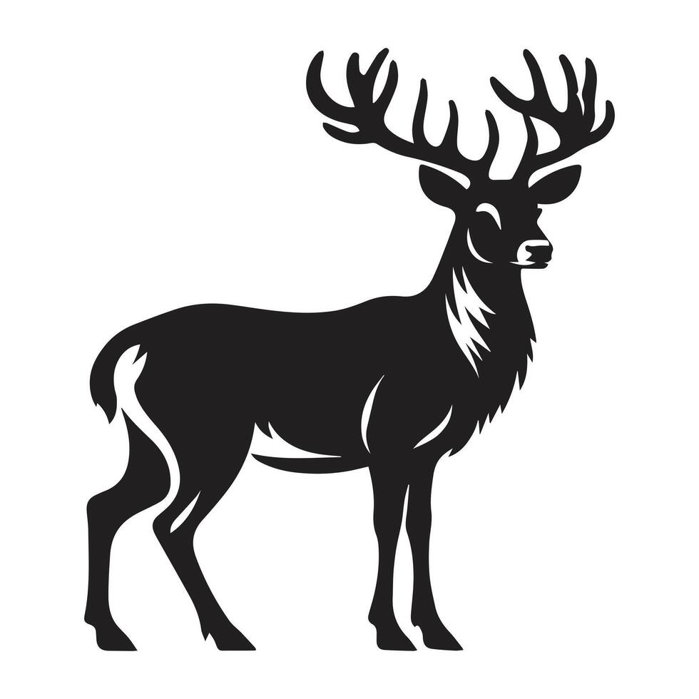 Deer Silhouette on White Background vector