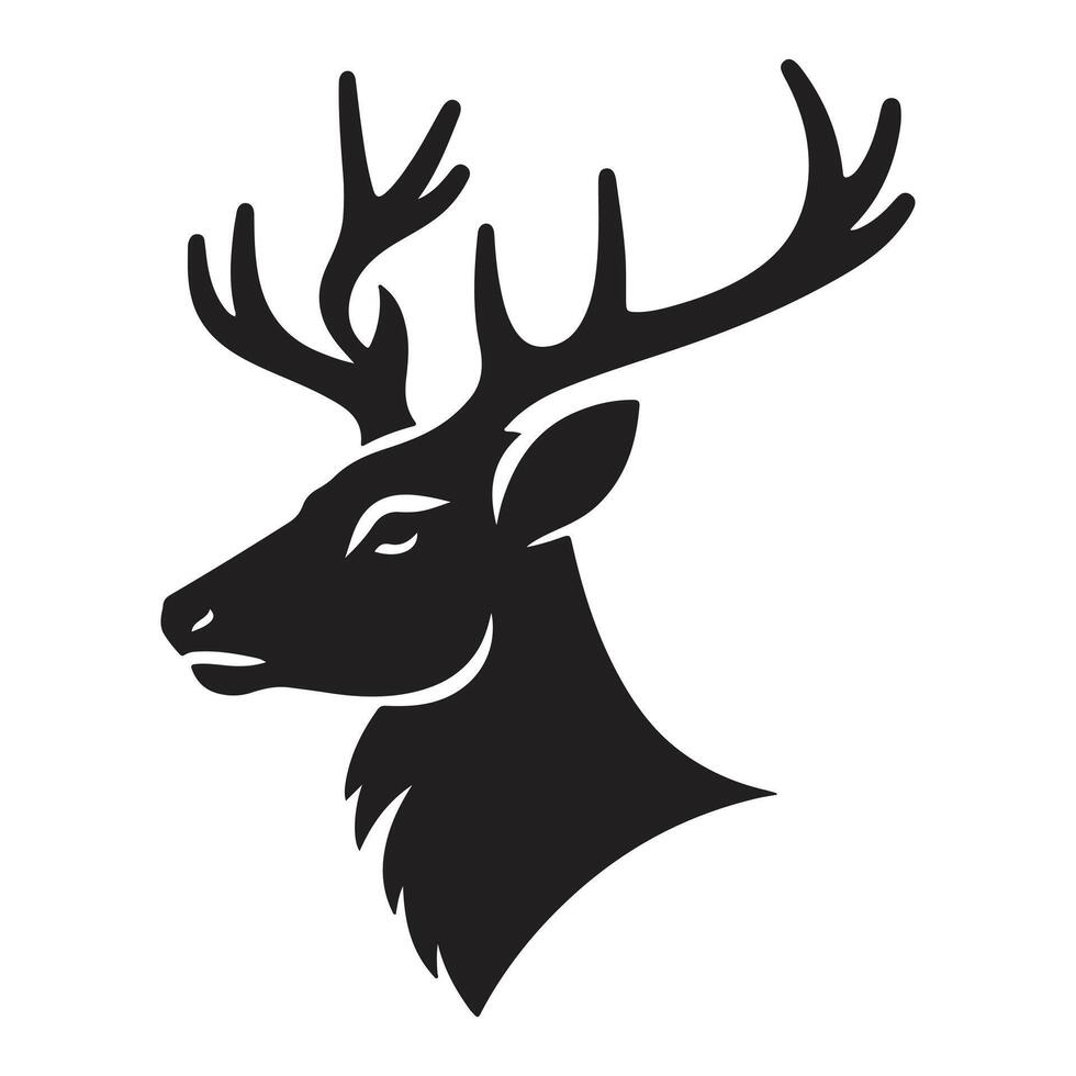 Buck Deer Logo, Simple Vector of Buck Deer, Great for your Hunting Logo, Deer Logo  Isolated on white background