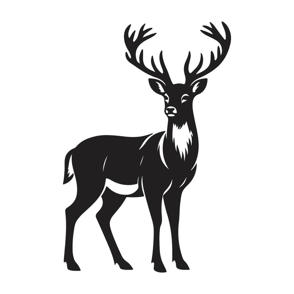 Deer Silhouette on White Background vector