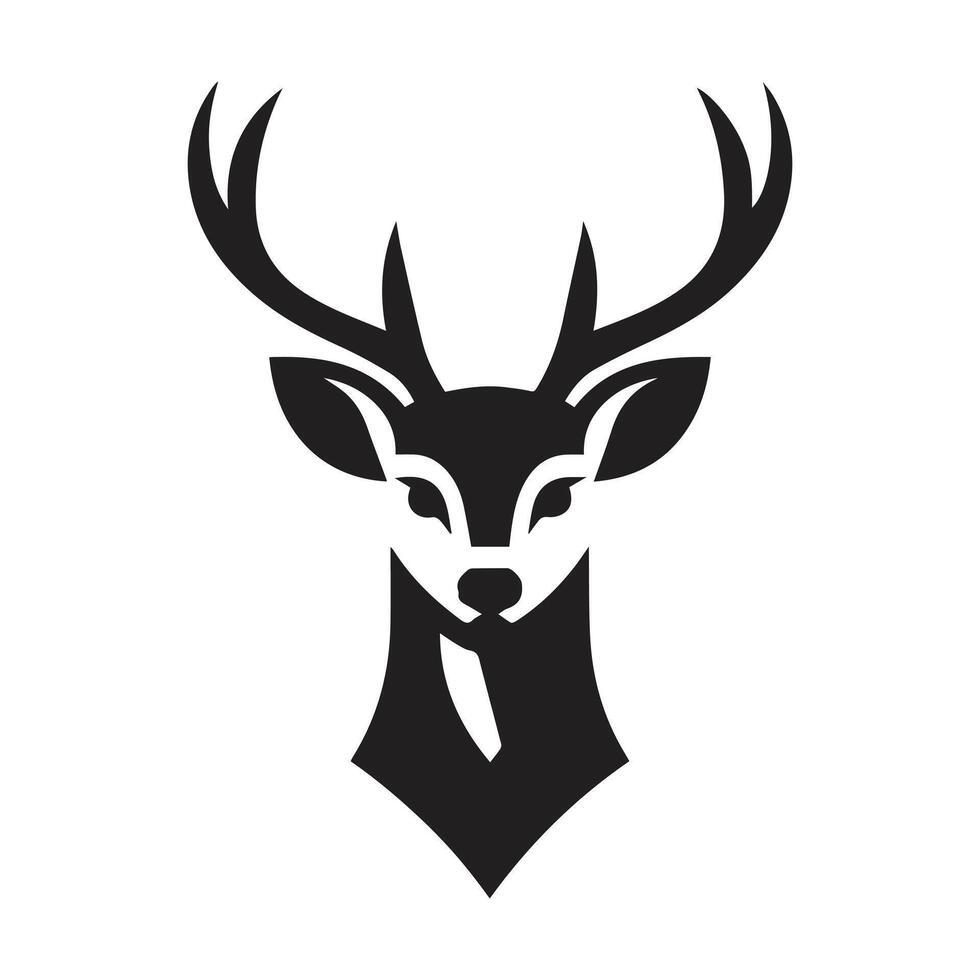 Buck Deer Logo, Simple Vector of Buck Deer, Great for your Hunting Logo, Deer Logo  Isolated on white background