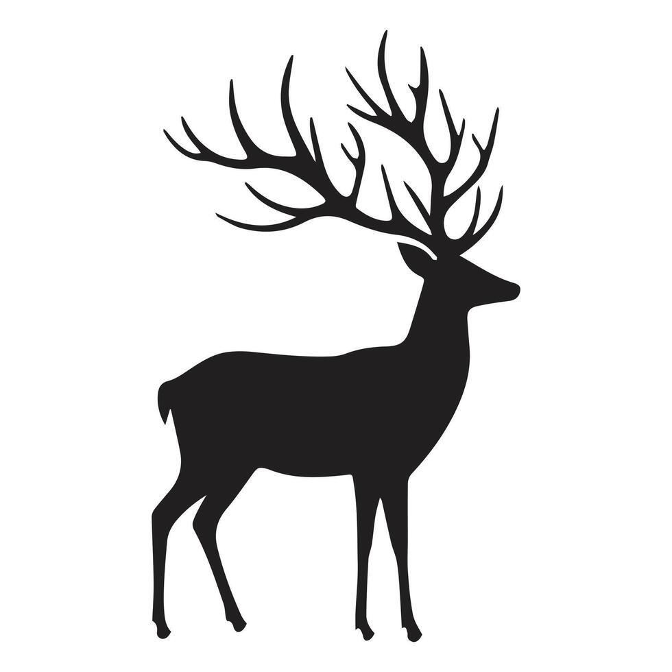 Deer Silhouette on White Background vector