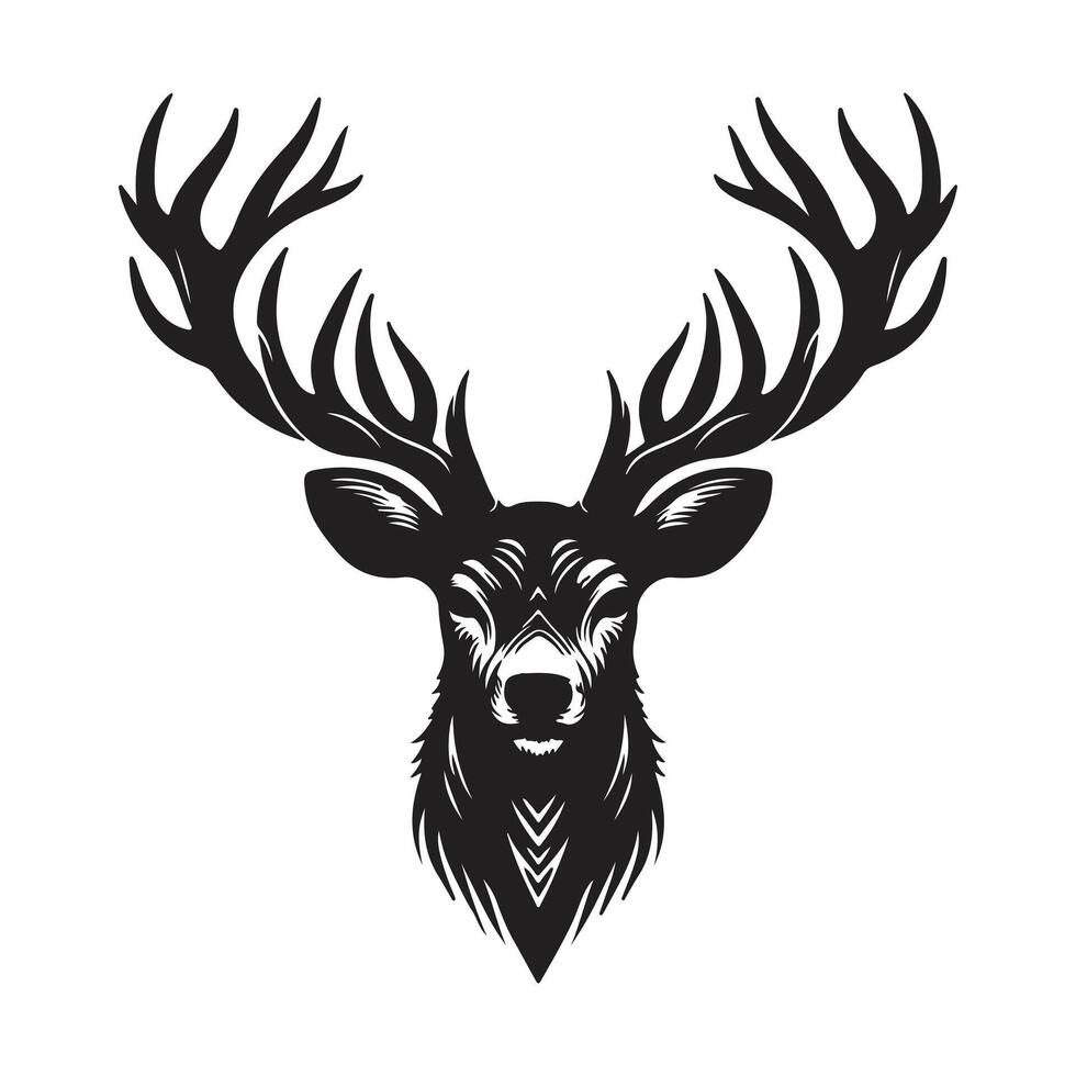 Buck Deer Logo, Simple Vector of Buck Deer, Great for your Hunting Logo, Deer Logo  Isolated on white background