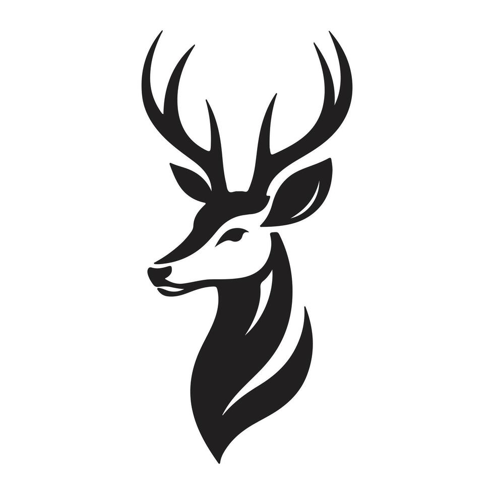 Buck Deer Logo, Simple Vector of Buck Deer, Great for your Hunting Logo, Deer Logo  Isolated on white background