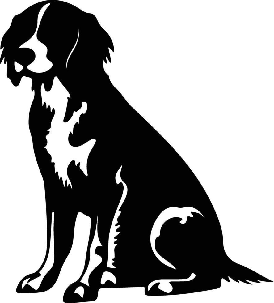 Bretaña spaniel negro silueta vector