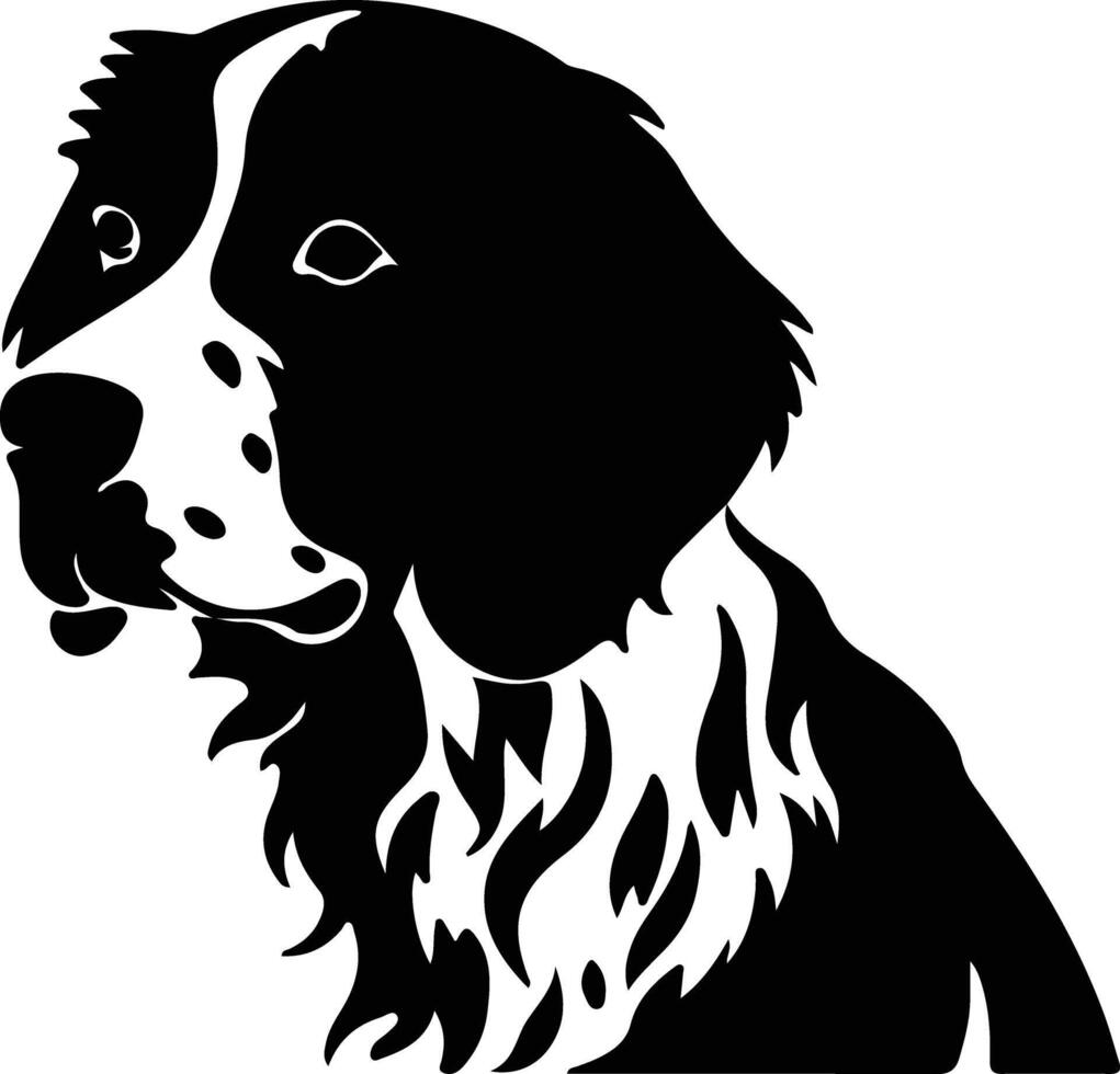 Bretaña spaniel negro silueta vector