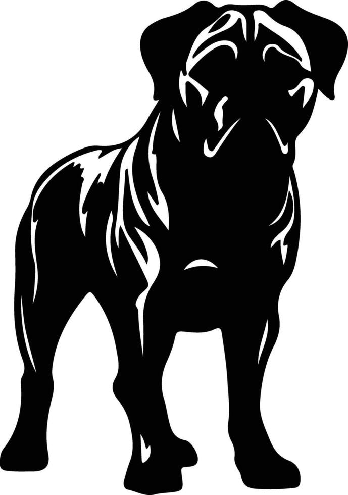 bullmastiff negro silueta vector