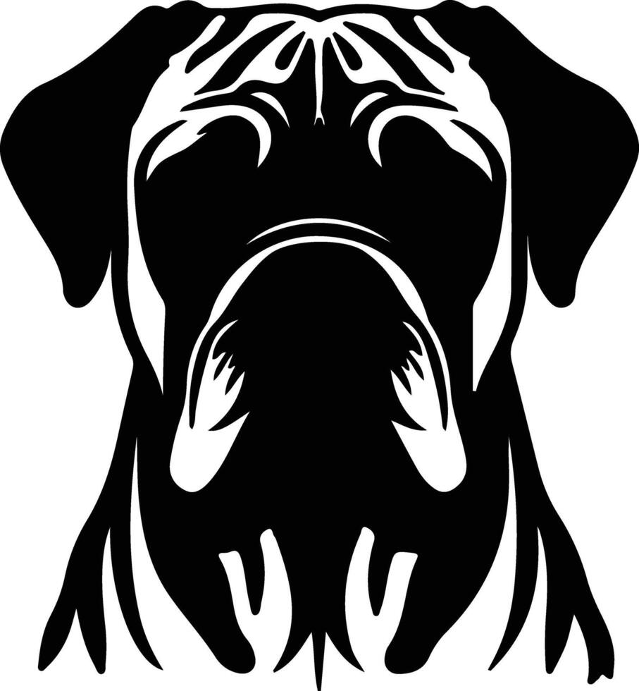 Bullmastiff   black silhouette vector