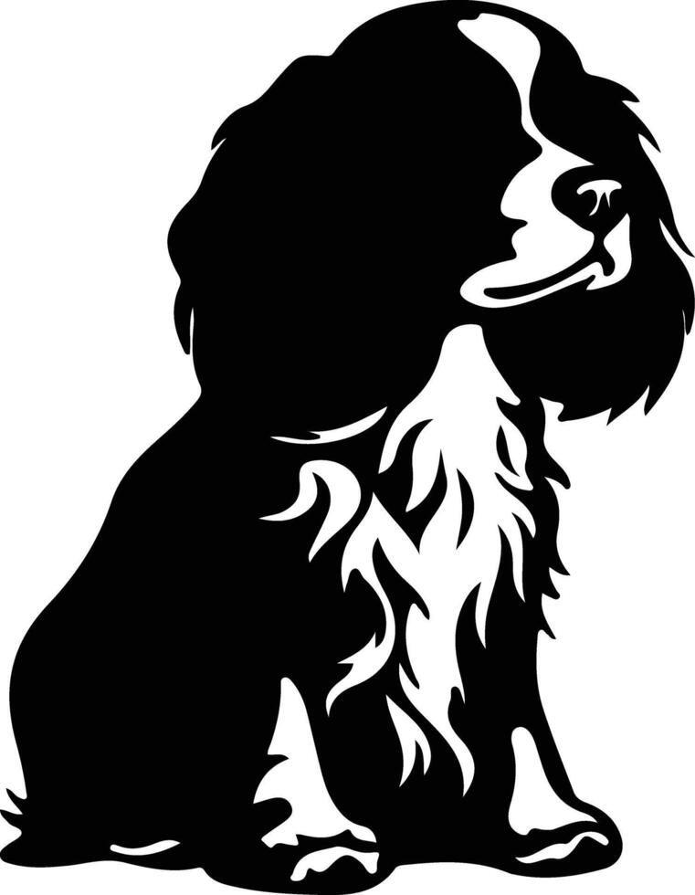 Cavalier King Charles Spaniel    black silhouette vector