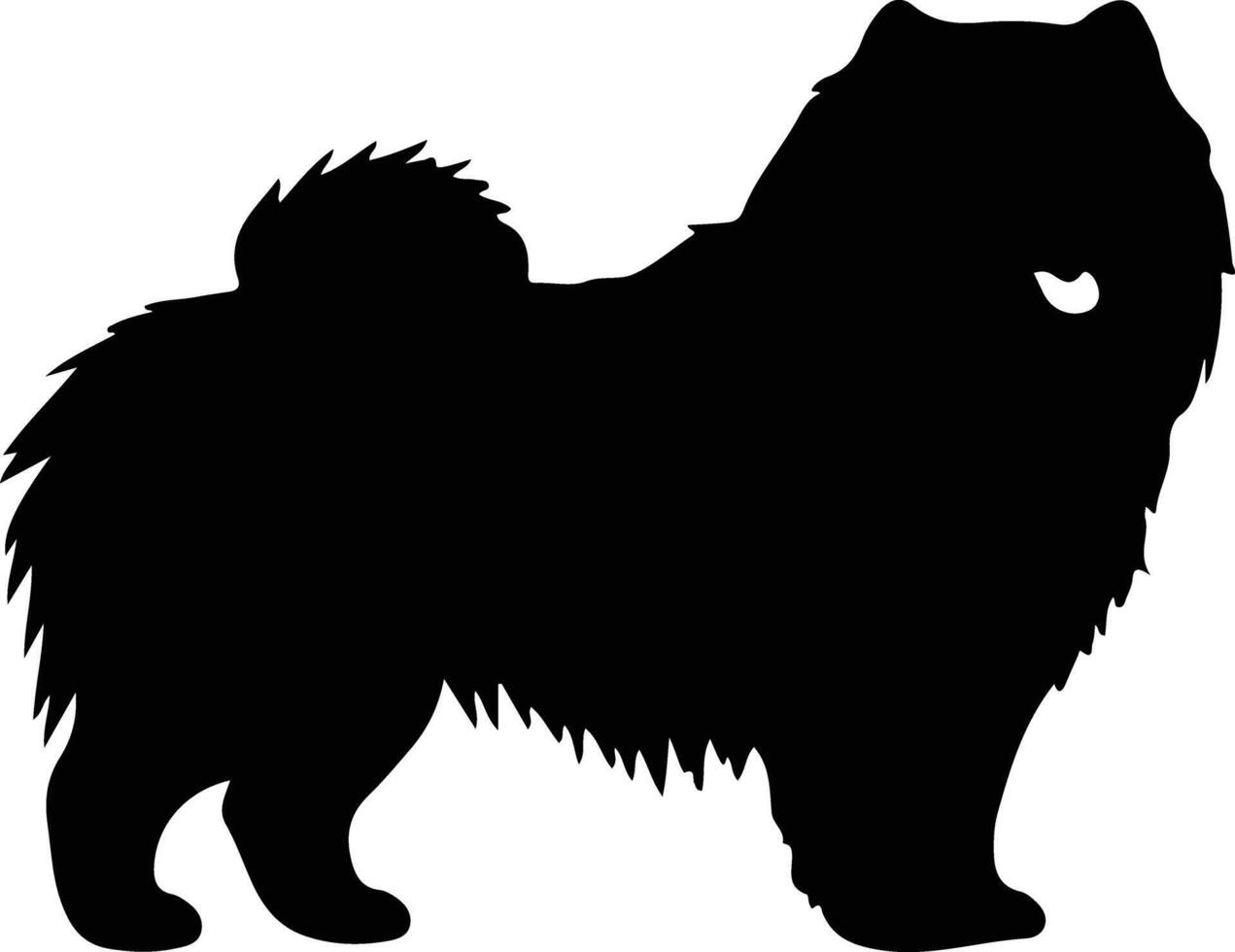 perro chino perro chino negro silueta vector