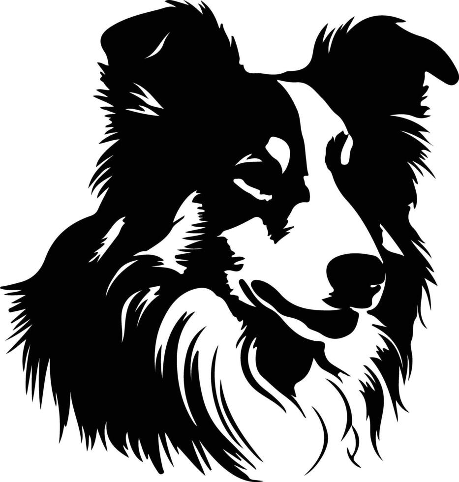 collie negro silueta vector