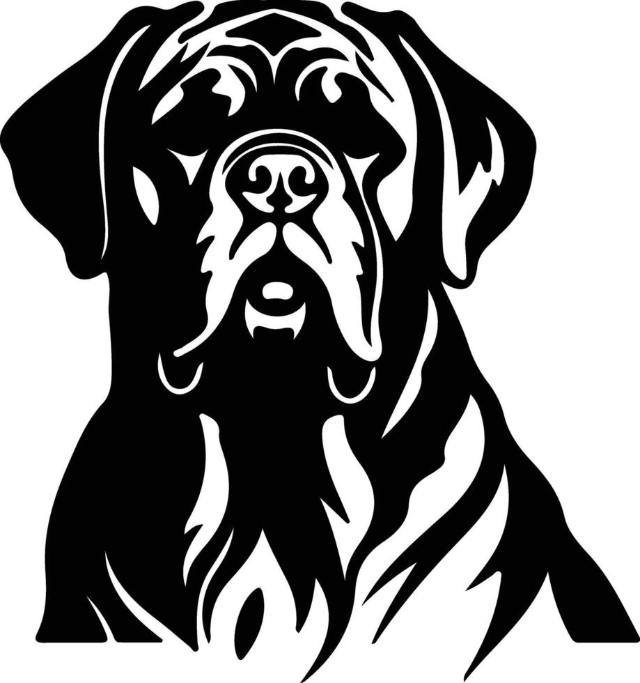 dogo Delaware Burdeos negro silueta vector