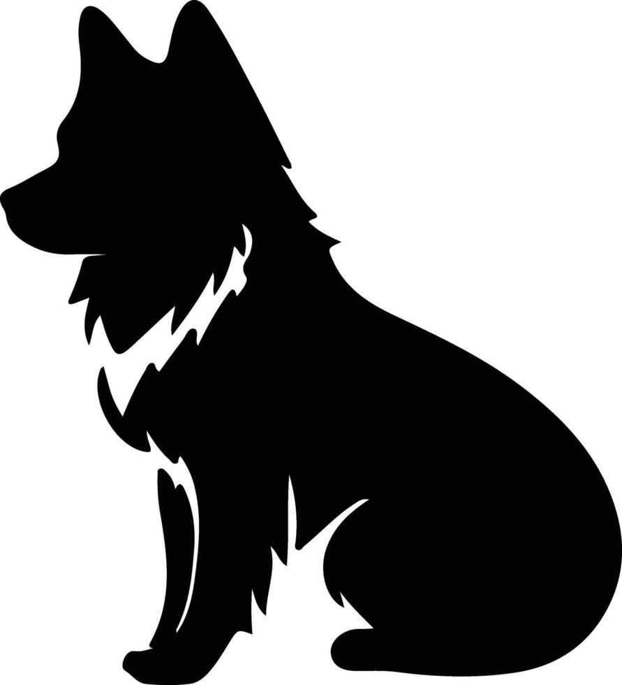 Eskimo Dog   black silhouette vector