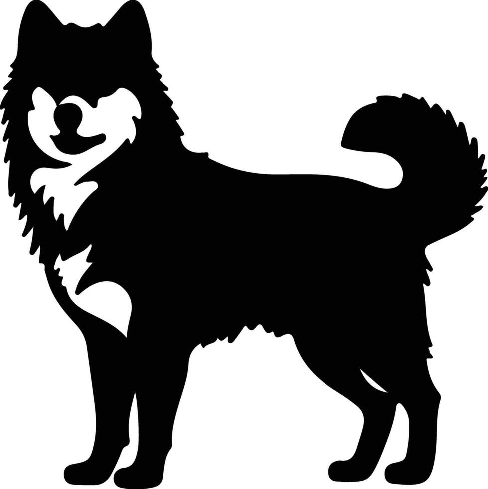 Eskimo Dog    black silhouette vector