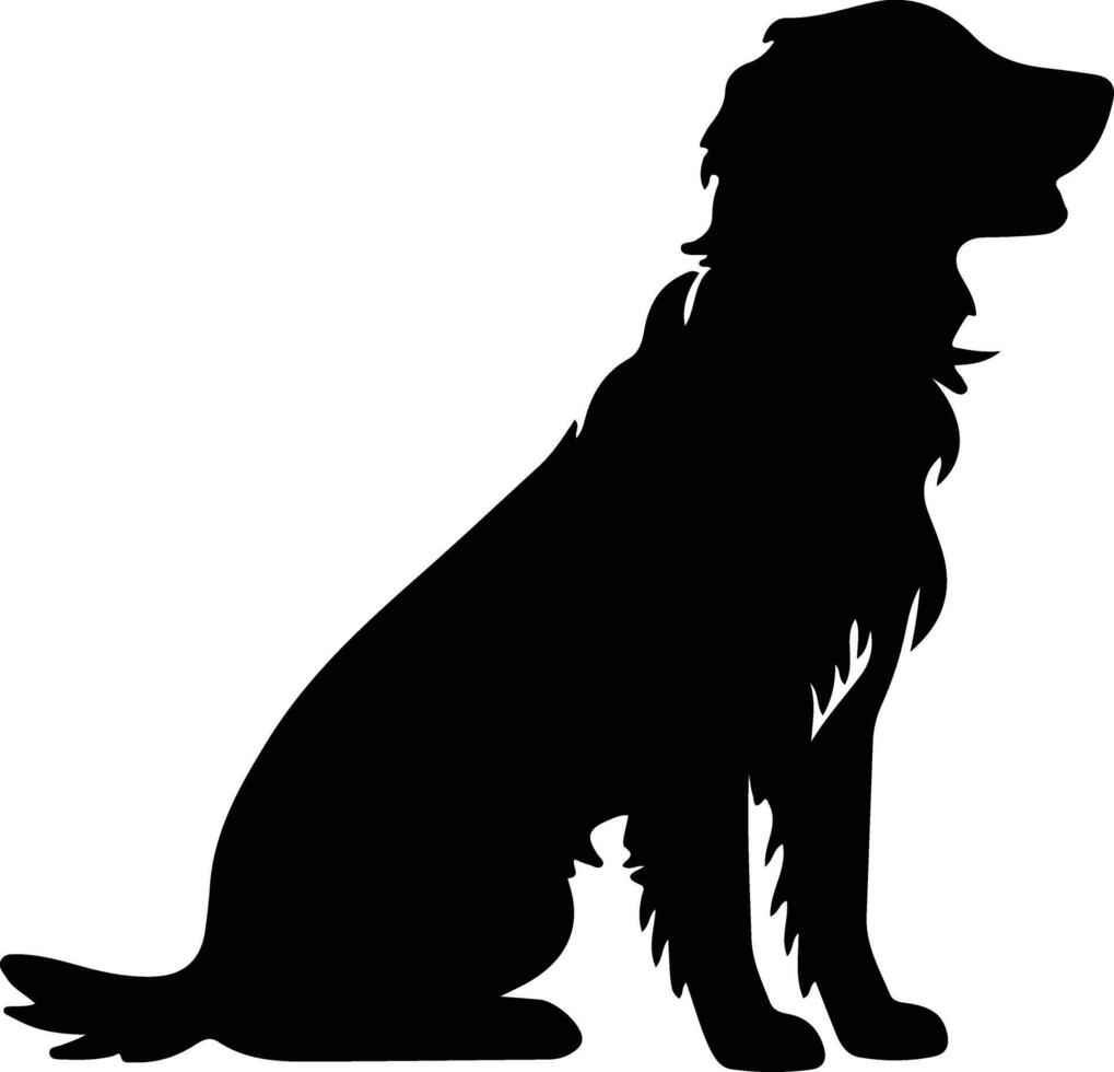 Flat-Coated Retriever   black silhouette vector