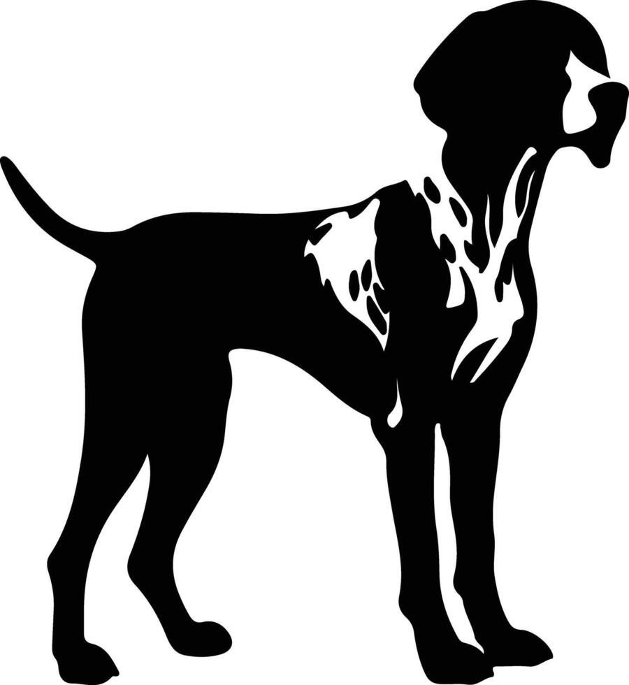 German Shorthaired Pointer    black silhouette vector