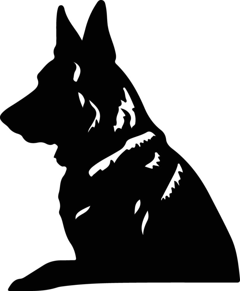 German Shepherd   black silhouette vector