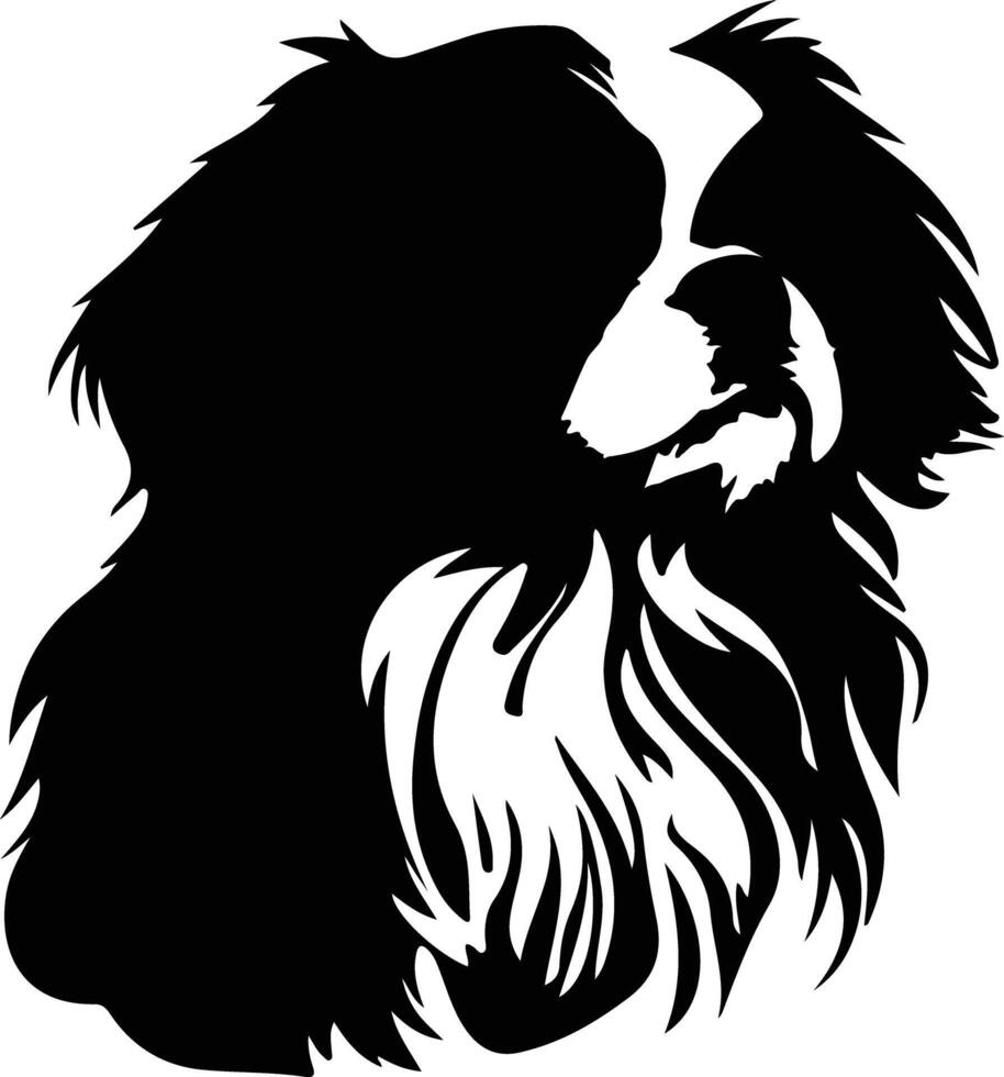 Japanese Chin   black silhouette vector