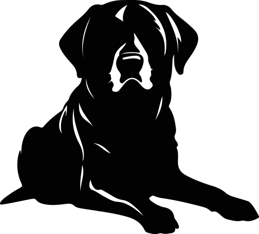 Labrador perdiguero silueta retrato vector